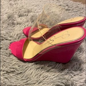 Jessica Simpson Hot Pink Wedges